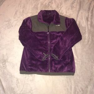 purple northface coat